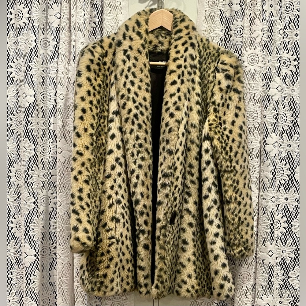 Vintage STYLE VI Faux Cheetah Fur Jacket
